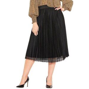 City Chic Black Pleated Skirt